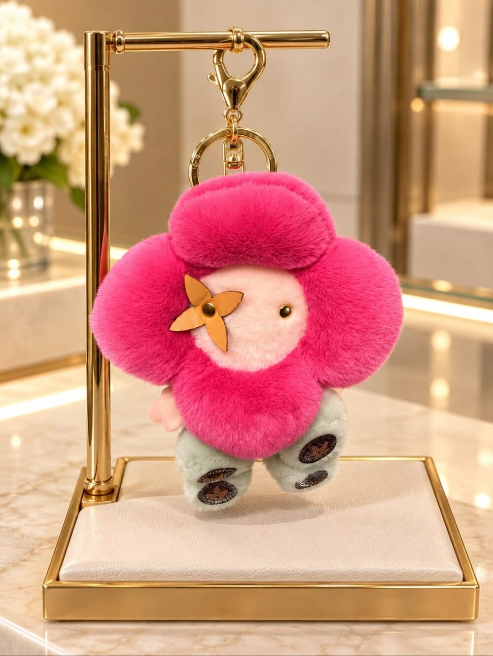Fashion Charm Trendy Plush Keychain Flower Of Petals